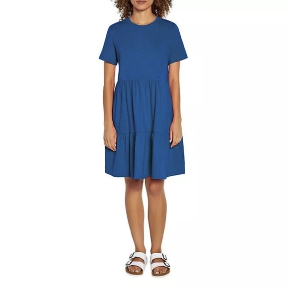 Nwt women's gap blue short sleeve dress - Picture 1 of 3